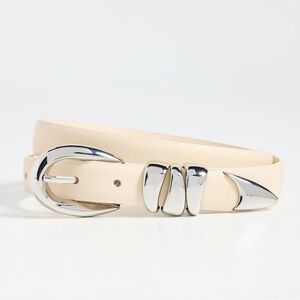 Madewell Triple Metal Keeper Belt, Ecru